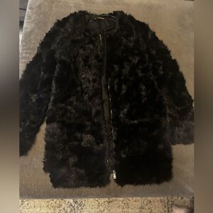 Zara Black Faux Fur Jacket